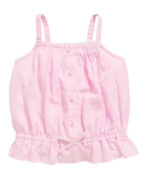 NWT Girls Old Navy Pink Buttoned Peplum Tank Top